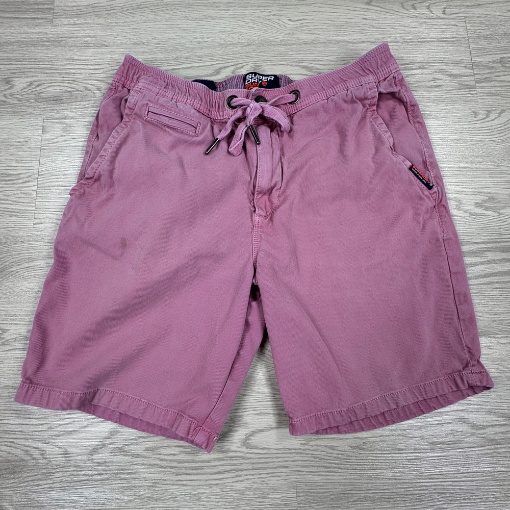 Superdry Mens Chino Shorts Sun Scorched‎ Pink 32W Elastic Waist
